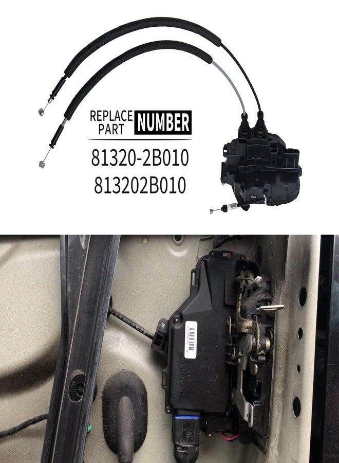 DUZFOREI محرك قفل مزلاج الباب الأمامي الأيمن من دوزفوري، جهة الراكب، رقم القطعة 81320-2B010، بديل لمحرك قفل باب هيونداي سانتا في موديلات 2007 و2008 و2009، بديل للرقم 813202B010 - Image 5